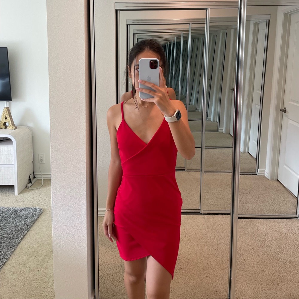 Missguided red party dress